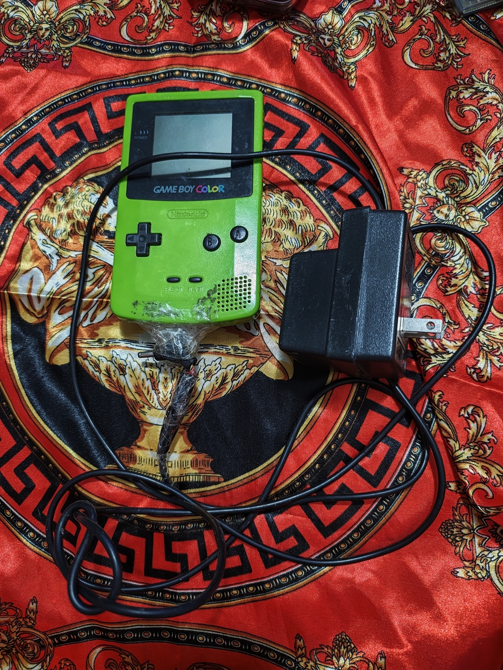 Nintendo Game Boy Color - Lime Green Handheld with AC Adapter And Accessories